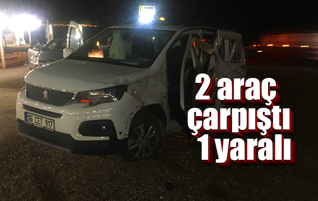 Kırıkkale'de iki otomobil çarpıştı: 1 yaralı