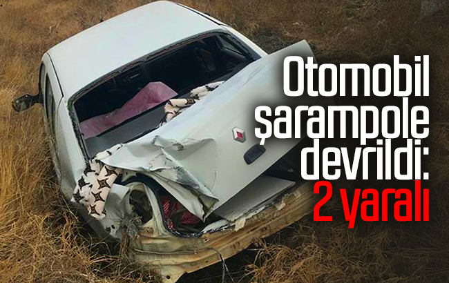 Otomobil şarampole devrildi: 2 yaralı