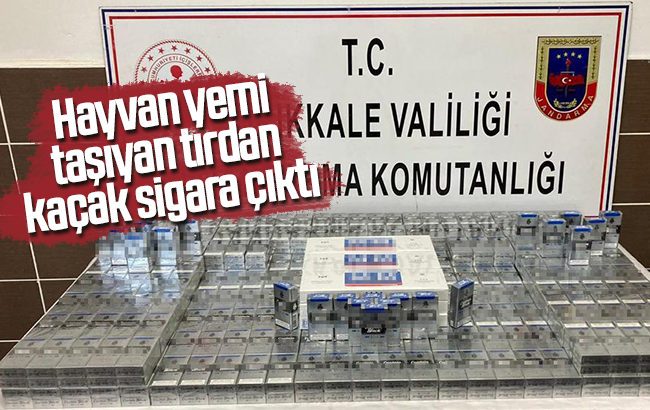 Hayvan yemi taşıyan tırdan kaçak sigara çıktı