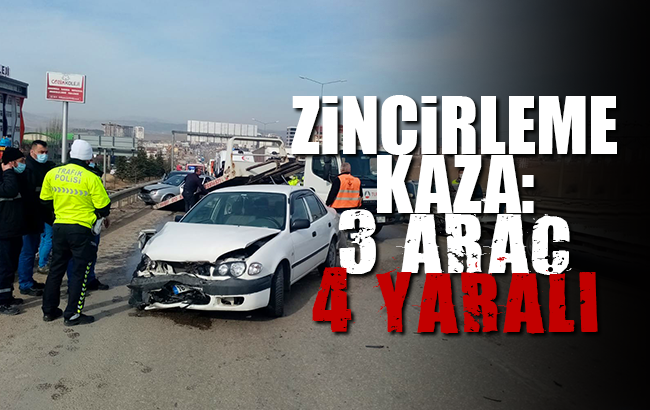 Kırıkkale’de üç araçlı zincirleme kaza: 4 yaralı