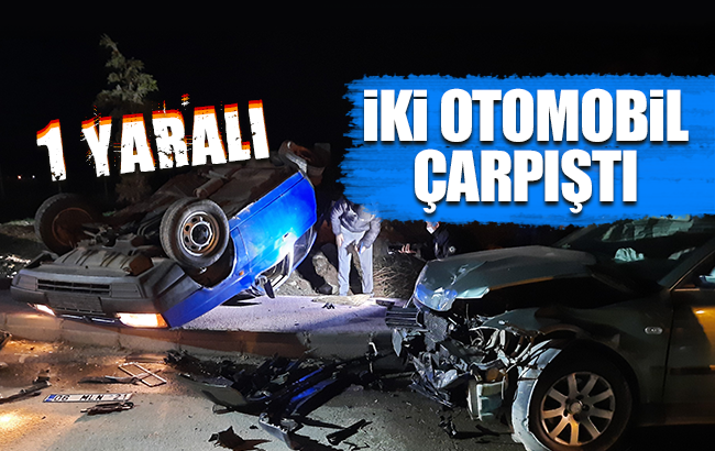 Kırıkkale'de iki otomobil çarpıştı: 1 yaralı