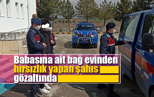 Babasına ait bağ evinden hırsızlık yapan şahıs gözaltında