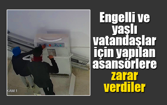 Engelliler için yapılan asansöre çirkin saldırı!