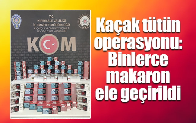 Kaçak tütün operasyonu: Binlerce makaron ele geçirildi