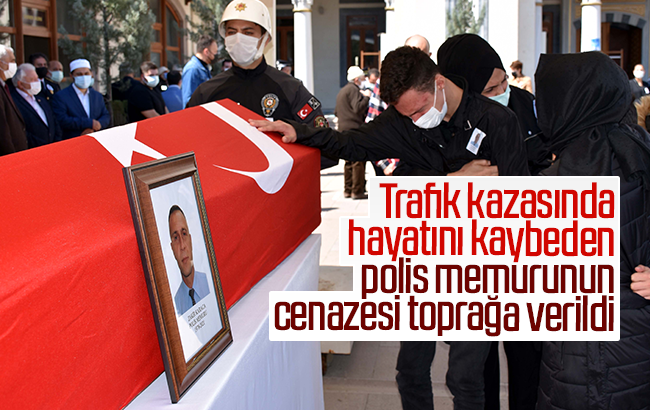 Kırıkkale'de trafik kazasında hayatını kaybeden polis memurunun cenazesi toprağa verildi