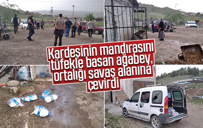 Kardeşinin mandırasını tüfekle basan ağabey, ortalığı savaş alanına çevirdi