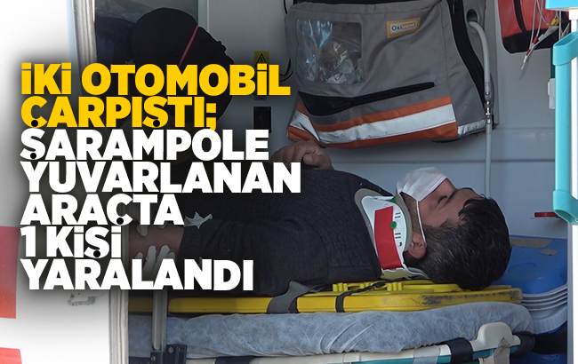 Direksiyon hakimiyetini kaybedip çarptığı araç şarampole yuvarlandı