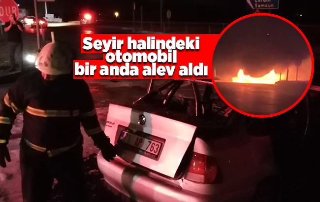 Otomobil alev topuna döndü
