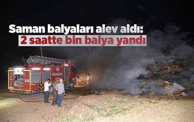 Kırıkkale'deki yangında bin saman balyası yandı