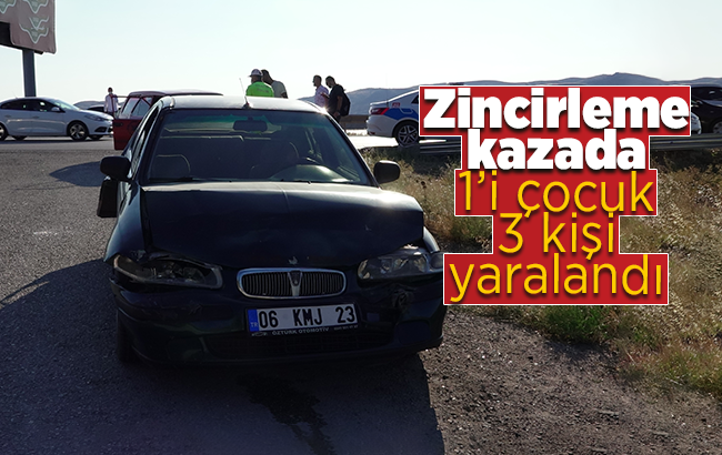 Zincirleme kazada 1’i çocuk 3 kişi yaralandı