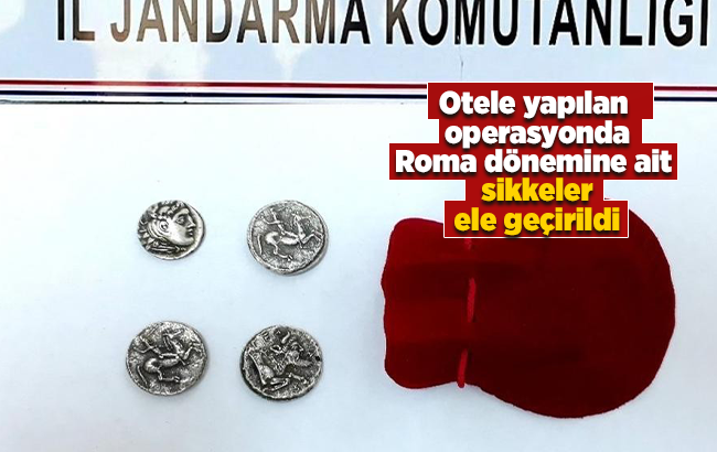 Roma dönemine ait sikkeler, otel odasında ele geçirildi