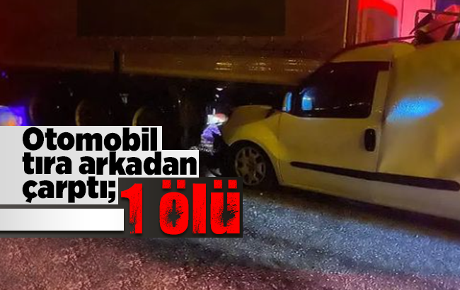 Otomobil, tıra saplandı: 1 ölü