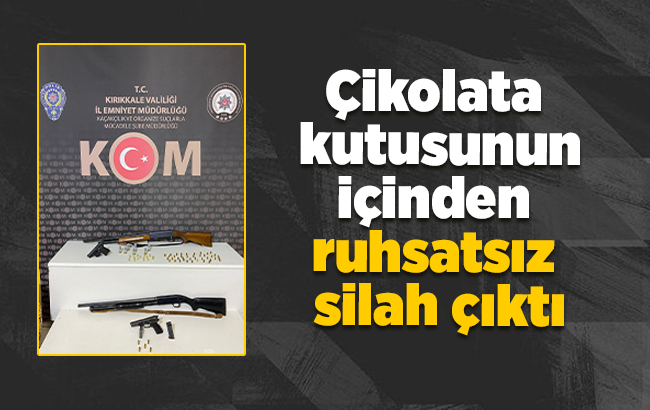 Çikolata kutusundan ruhsatsız tabanca çıktı