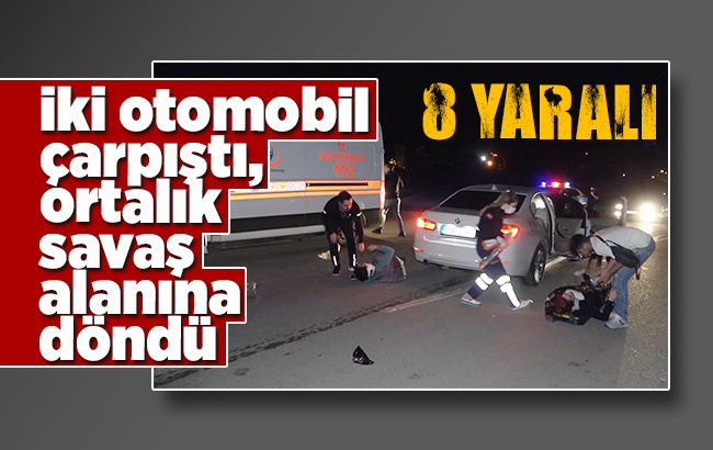 Kırıkkale’de iki otomobil çarpıştı, ortalık savaş alanına döndü: 8 yaralı
