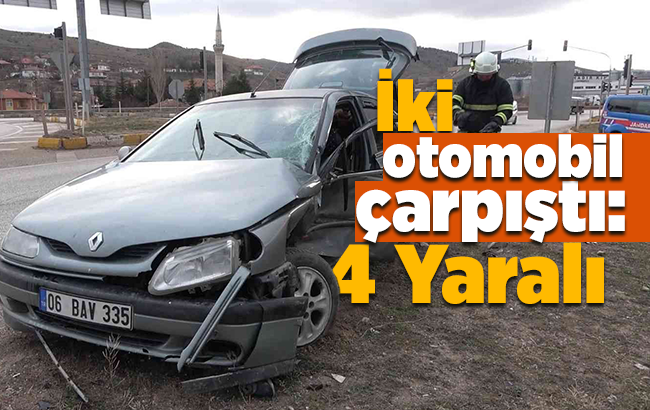 Kırıkkale’de iki otomobil çarpıştı: 4 yaralı