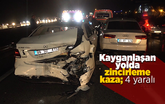 Kırıkkale’de kayganlaşan yolda zincirleme kaza: 4 yaralı