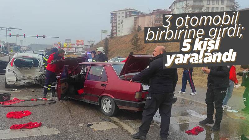 Kırıkkale'de zincirleme trafik kazası: 5 yaralı