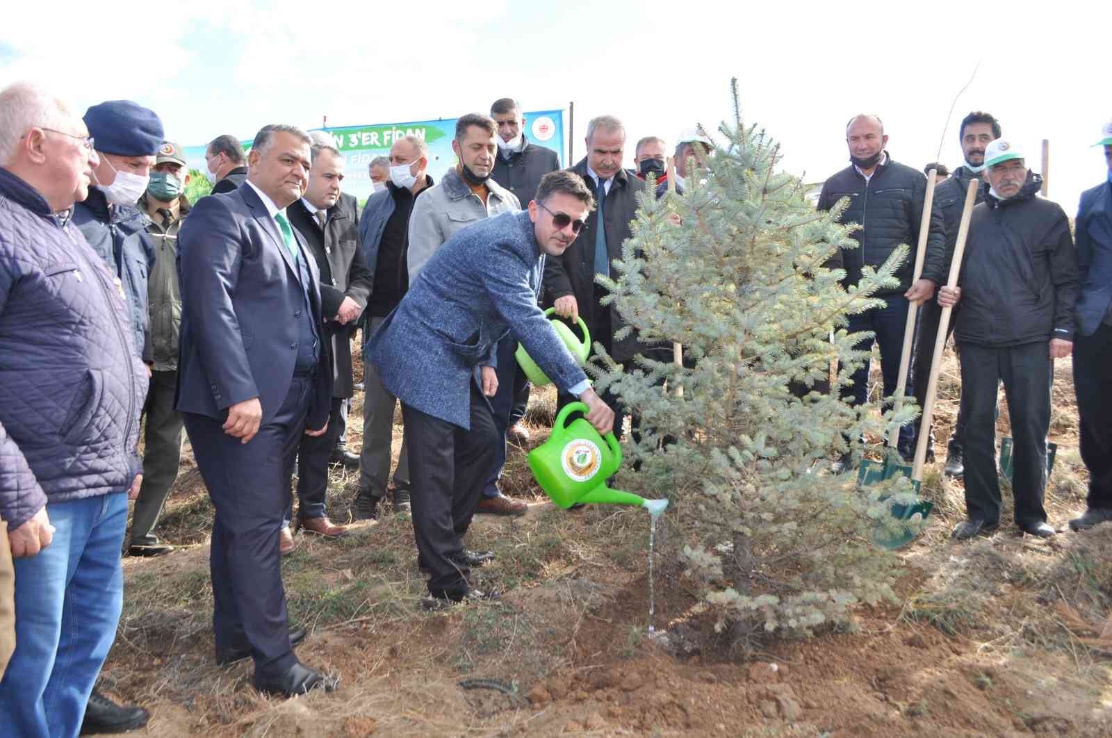 618cf1a16bad9-1744 rakımlı Dinek dağında fidanlar toprakla buluşturuldu.jpg